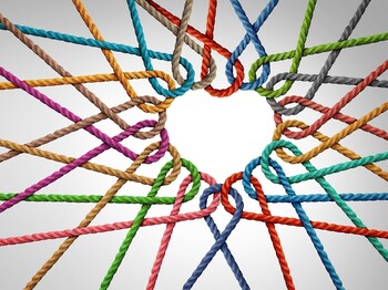 Unity,And,Love,Partnership,As,Ropes,Shaped,As,A,Heart