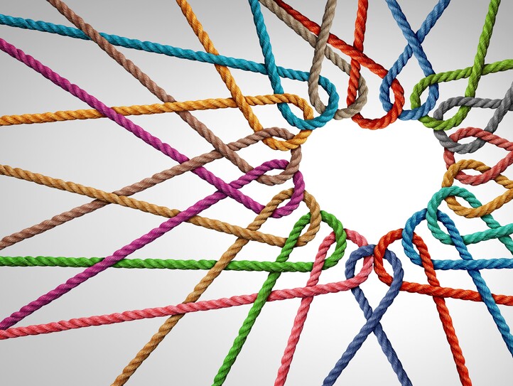 Unity,And,Love,Partnership,As,Ropes,Shaped,As,A,Heart